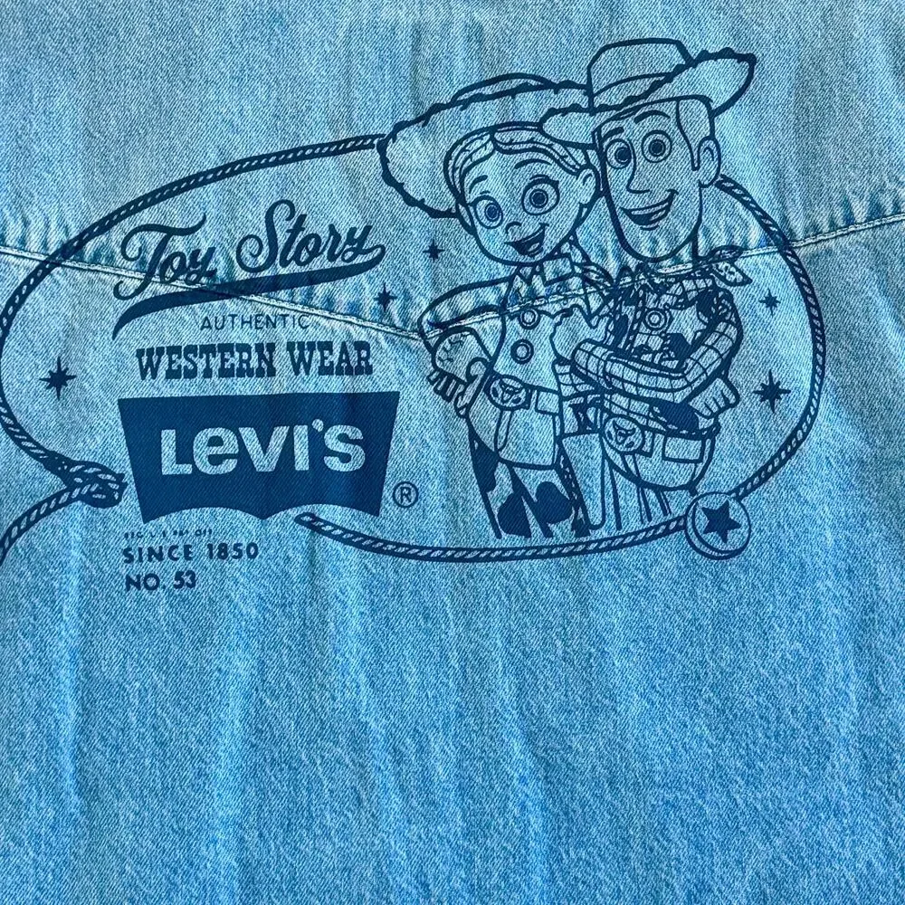 Levi's x Toy Story Denim Western Shacket Jean Shirt Jacket Size Large Unisex NWT - Picture 4 of 16